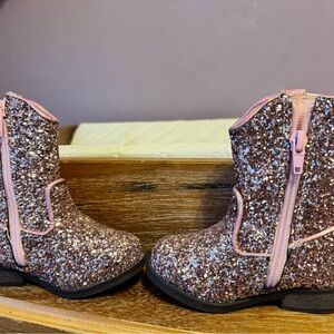 Kelly & Katie Glittery Pink Boots-5M